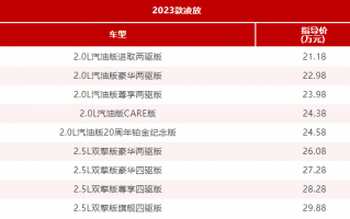 2023款凌放正式上市售价21.18万-29.88万