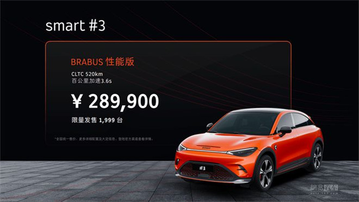 全新smart精灵#3售价20.99万起，2023年限量发售1999台  第3张