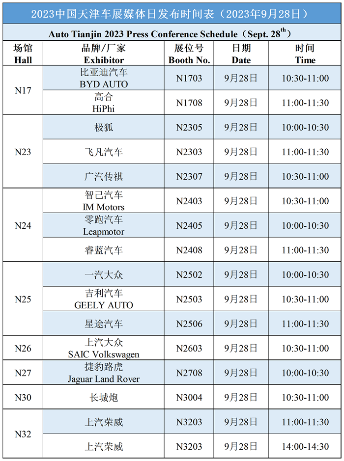 2023中国天津国际车展媒体日发布时间表  第1张